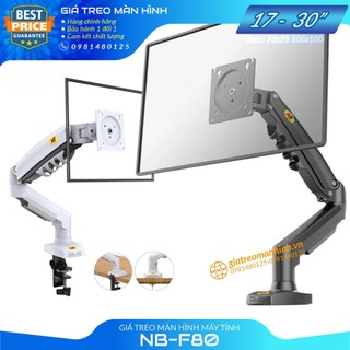 Giá Treo Màn Hình NB-F80 Tải Trọng 9Kg / Tương Thích Màn 17-30 Inch (Upto 34 Inch) - Lắp Đặt Kẹp Bàn & Vít Xuyên Bàn