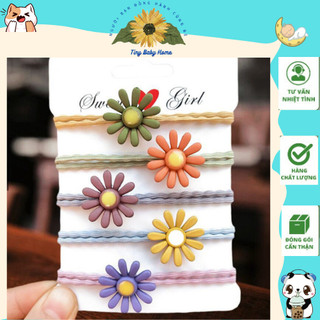 Dây cột tóc hoa cúc phong cách hàn quốc siêu dễ thương