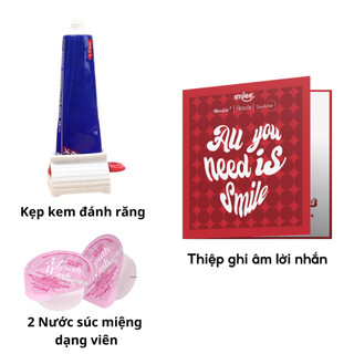 [HÀNG TẶNG-Gift] COMBO 3 QUÀ TẶNG 2 nước súc miệng dạng viên + kẹp kem đánh răng + thiệp tri ân - QUÀ TẶNG THÁNG 3