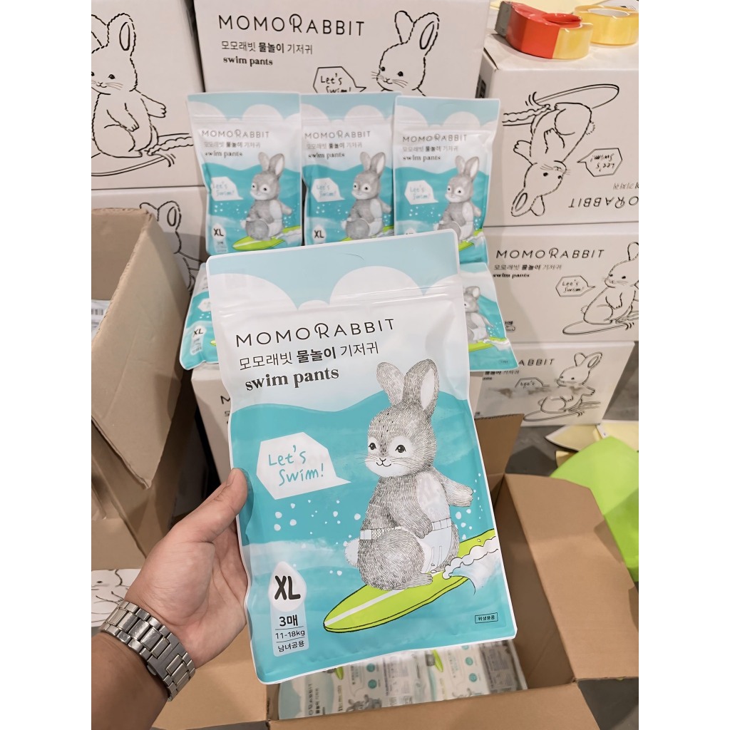 [1 TÚI 3 CHIẾC] BỈM BƠI / TÃ QUẦN BƠI MOMORABBIT SIZE L/SIZE XL 2024