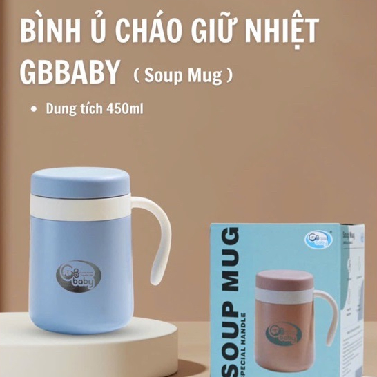 Bình Ủ Cháo Giữ Nhiệt Gbbaby, Hộp Cháo Giữ Nhiệt Cao Cấp 450ML - CHÍNH HÃNG