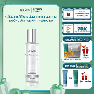 Sữa dưỡng ẩm da mặt giàu collagen, Vitamin B5, cấp ẩm sáng da NUSPA Facial Moisturizing Lotion 120ml