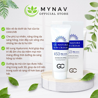 Kem Chống Nắng GC Nature Sun Cream SPF 50+ PA++++ 60ml.Kem Chống Nắng Nâng Tone,Dưỡng Da Hàn Quốc
