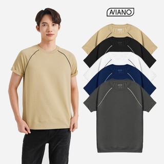 Áo Thun Nam Vải Cotton Co Giãn Thoải Mái 280gsm Dày Dặn AVIANO, Áo Phông Cổ Tròn Thoáng Mát, Thấm Hút Mồ Hôi