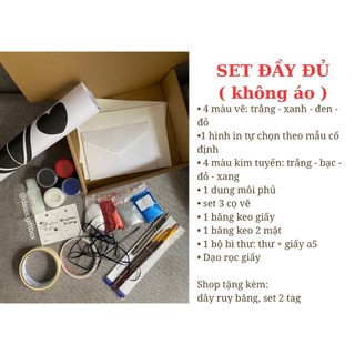 Kisses t-shirt diy box | bộ kit màu - không áo - kèm giấy in