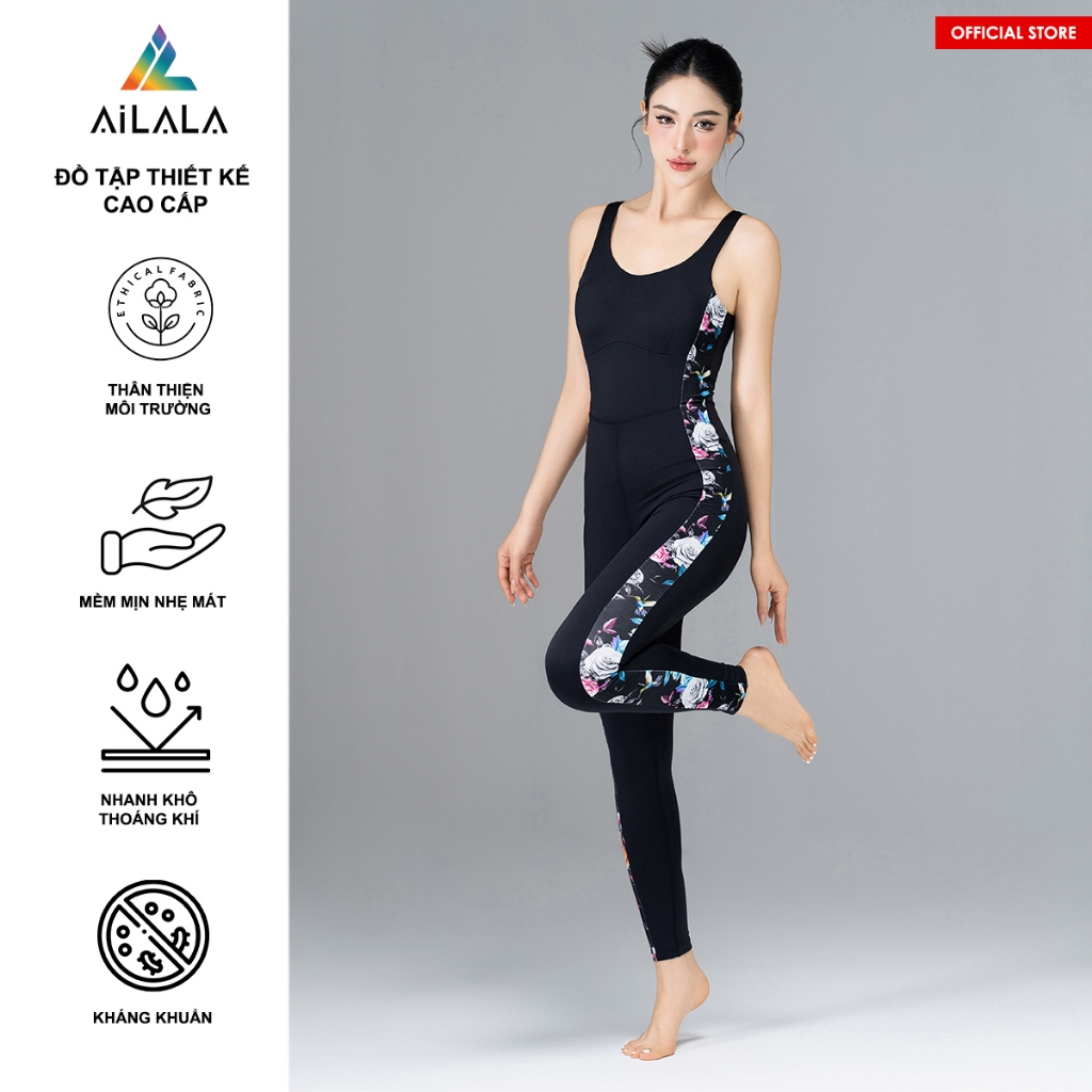 Bộ Đồ Tập Thiết Kế Yoga Gym Thể Thao Nữ AiLALA LUX60B, dáng liền thân, chất vải Airlift cao cấp