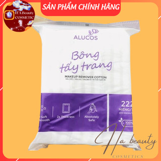 Bông tẩy trang alucos mềm mịn túi 222 miếng mềm mịn