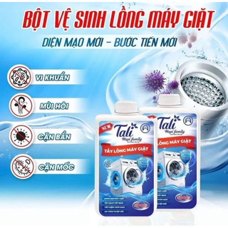 Bột vệ sinh lồng máy giặt TaLi chính hãng, bột oxi phân tử an toàn cho máy giặt. Dùng cho lồng đứng và ngang