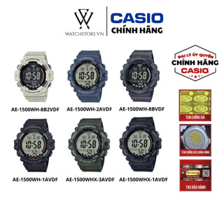 Đồng Hồ Điện Tử Nam Casio AE-1500WH Mặt Kính Nhựa Tròn 51.2mm Chống Nước Dây Nhựa Năng Động Cá Tính