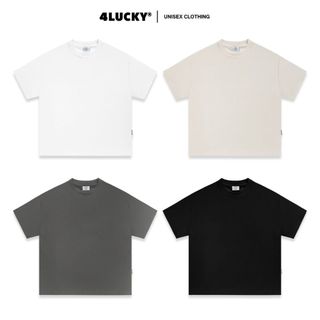 Áo thun form boxy 4lucky 6405, áo thun trơn cổ tròn local brand chính hãng unisex nam nữ