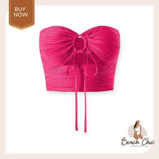 BEACHCHIC Drawstring cut out front tube top - Áo ống khoen tròn cut out bảng màu đa dạng