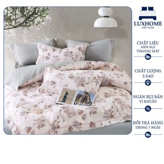 Bộ Ga Gối 4 Món Tencel Luxhome Hoạ Tiết, Kết Cấu Bền Chắc, Không Co Rút, Tạo Cảm Giác Dễ Chịu Khi Sử Dụng
