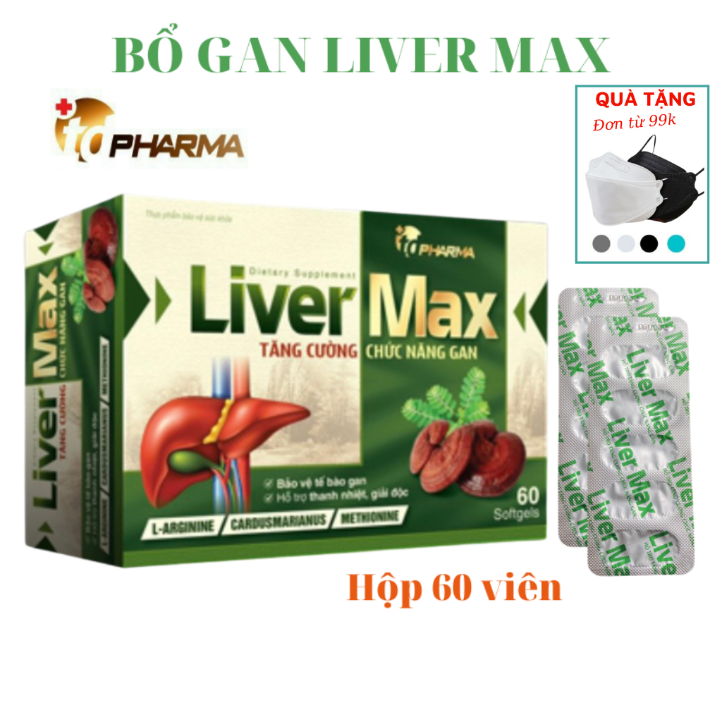 Giải độc gan LIVER MAX giúp bảo vệ và tăng cường chức năng gan hộp 60 viên