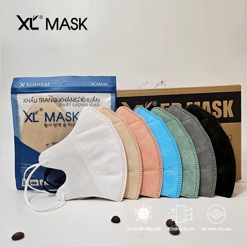 Khẩu trang 5D 200 cái XL 5D MASK chống tia UV kháng khuẩn 3 lớp nhiều màu