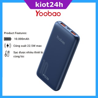 Pin sạc dự phòng yoobao d10q 10000mah sạc nhanh pd 20w nhiều cổng kết nối