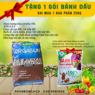 Bao 25kg phân nở hữu cơ orgasun cung cấp dinh dưỡng tốt cho cây hoa,rau trồng/phân tan chậm công nghệ đức