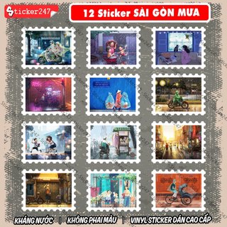 Sticker Sài Gòn Mưa  🌈𝑭𝒓𝒆𝒆𝒔𝒉𝒊𝒑 Hình Dán Mũ Bảo Hiểm, Xe, Laptop, Ipad, Ván Trượt, Vali Chống Nước - TRA09-5