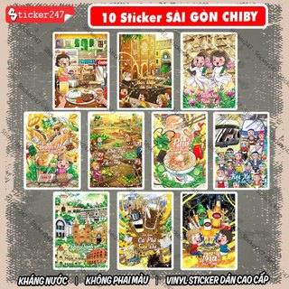 Sticker Sài Gòn Chibi Việt Nam 🌈𝑭𝒓𝒆𝒆𝒔𝒉𝒊𝒑 Hình Dán Chống Nước Dán Mũ Bảo Hiểm, Xe, Vali, Đàn, Ván Trượt, Ipad - TRA09-6