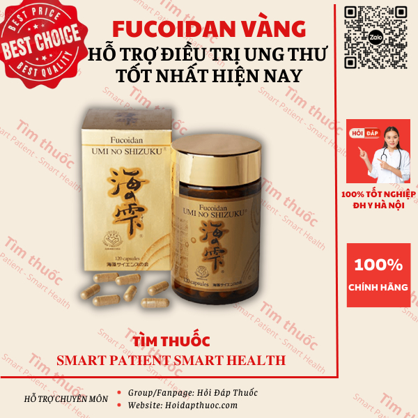 Tảo Fucoidan Vàng nội địa Nhật Bản - Umi No Shizuku - Hỗ trợ ung thư- Fucoidan Gold - Hộp 120 viên | Tìm thuốc