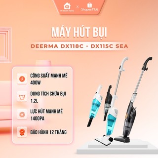 Máy Hút Bụi Deerma DX118C, DX115C  Công Suất 600W Lực Hút 15Kpa - 3 Đầu Hút