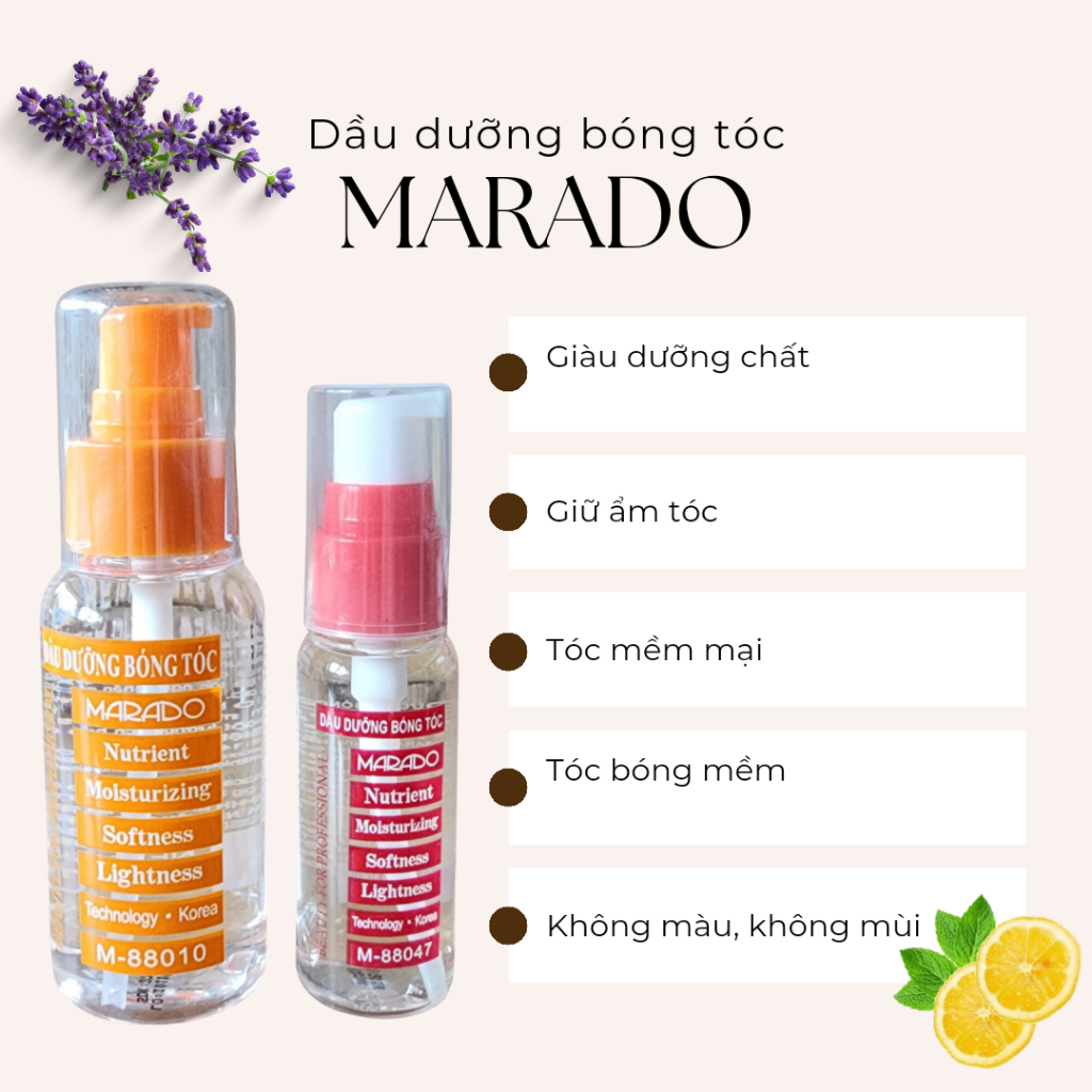 Dầu dưỡng bóng tóc không màu không mùi Marado