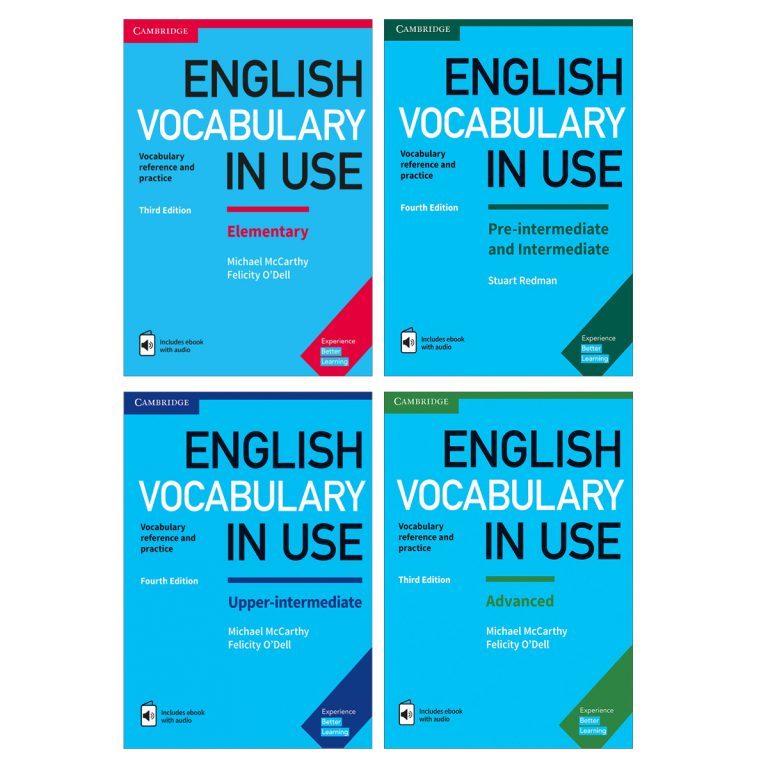 Sách tiếng Anh – English Vocabulary in Use – Trọn bộ 4 Level bản màu – TẶNG Audio + Answer Key