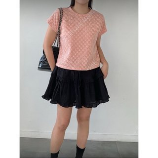 Áo phông Flower Jisoo chất liệu Jacquard phong cách Hàn Quốc