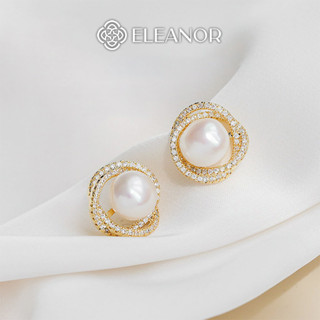 Bông tai nữ chuôi bạc 925 Eleanor Accessories đính đá khuyên tai cô dâu phụ kiện trang sức 2157