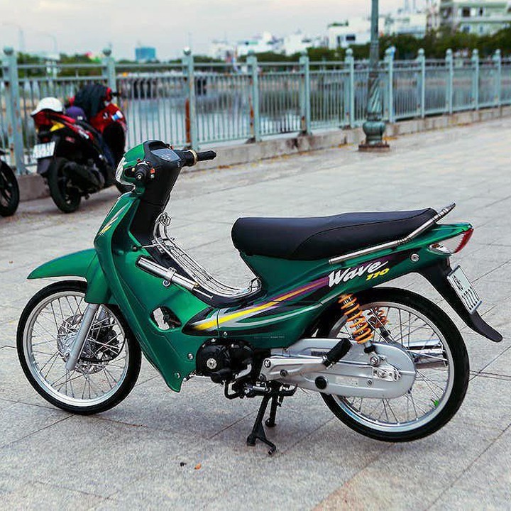 [ TẶNG TEM ] Bộ dàn áo C100 cho xe Wave nhỏ - Wave 110 Màu Xanh Heineken đời từ 1997 - 2006