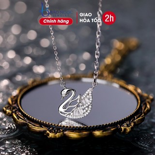 Dây chuyền bạc nữ 925 thiết kế thiên nga đính đá zirconia tinh tế nổi bật - DB2962 - Bảo Ngọc Jewelry