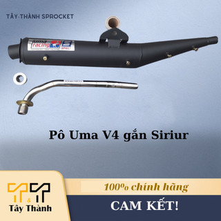 Pô Uma V4 gắn Sirius Wave cổ inox 304 tặng kèm tiêu nhôm