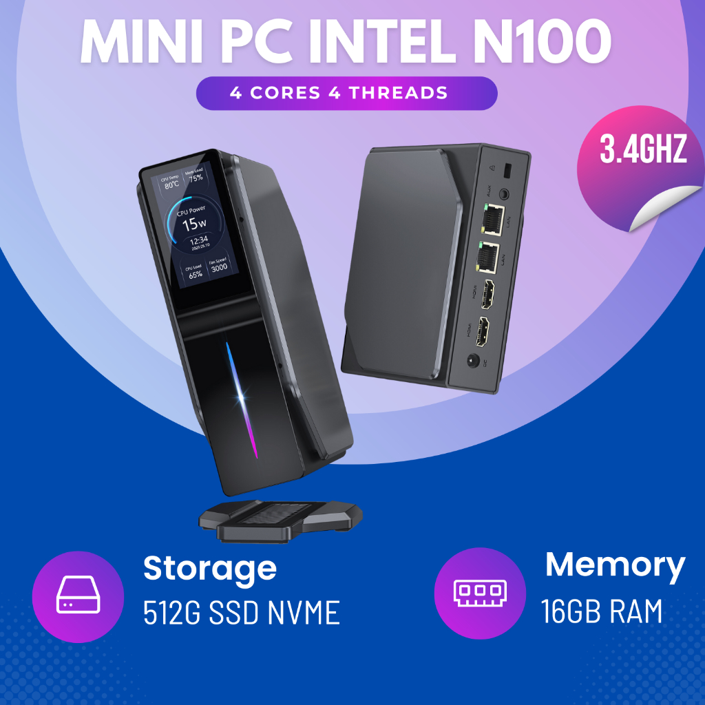 Máy tính để bàn mini Intel N100 – Máy chủ Server – Mini PC – NUC JK01