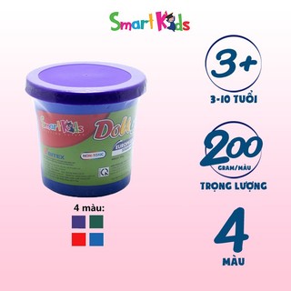 Hộp 200g đất nặn, bột nặn smartkids dough màu thường 200g sk-dc200r