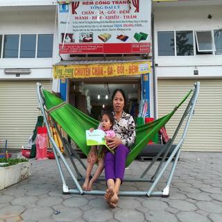 (GIÁ TẠI XƯỞNG) Võng Xếp Sài Gòn Khung Thép Sơn Tĩnh Điện Phi 32 Size Người Lớn Tải trọng 250kg