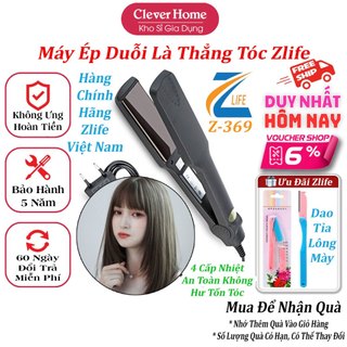 Máy ép duỗi là kẹp thẳng tóc chính hãng zlife z-369, có thể uốn cụp tiện lợi, 4 mức nhiệt phù hợp với mọi loại tóc