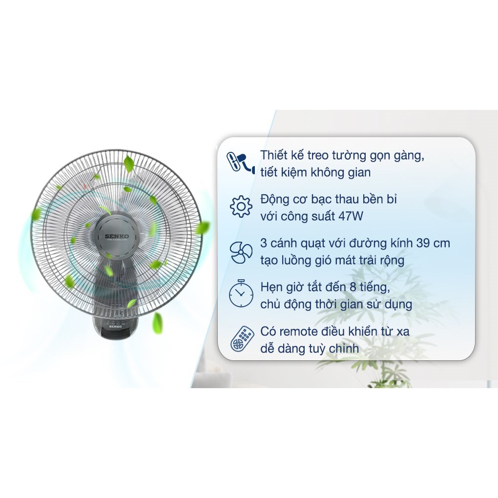 Quạt treo tường Senko 3 cánh TR1628