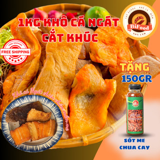 Khô cá Ngát cắt khúc tẩm vị 💖BIFOOD💖 1kg khô cá Ngát tẩm vị 3 nắng thịt béo thơm vị mặn căn cơm.