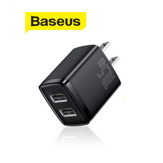 Củ sạc Baseus Compact USB sạc nhanh 2.1A, 10.5W, trang bị 2 cổng sạc USB cho iPhone/Samsung/xiaomi ( Đen)