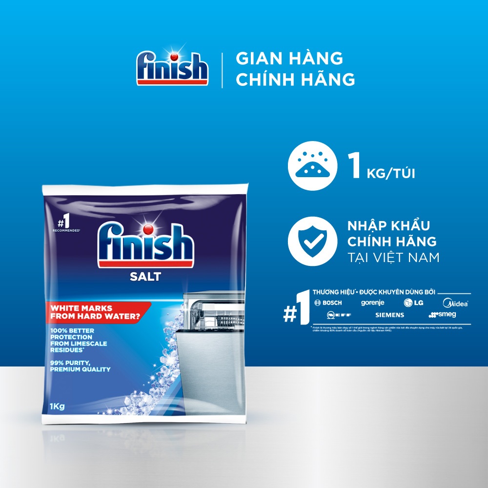 Muối Rửa Chén Bát Finish Salt - Bịch 1KG