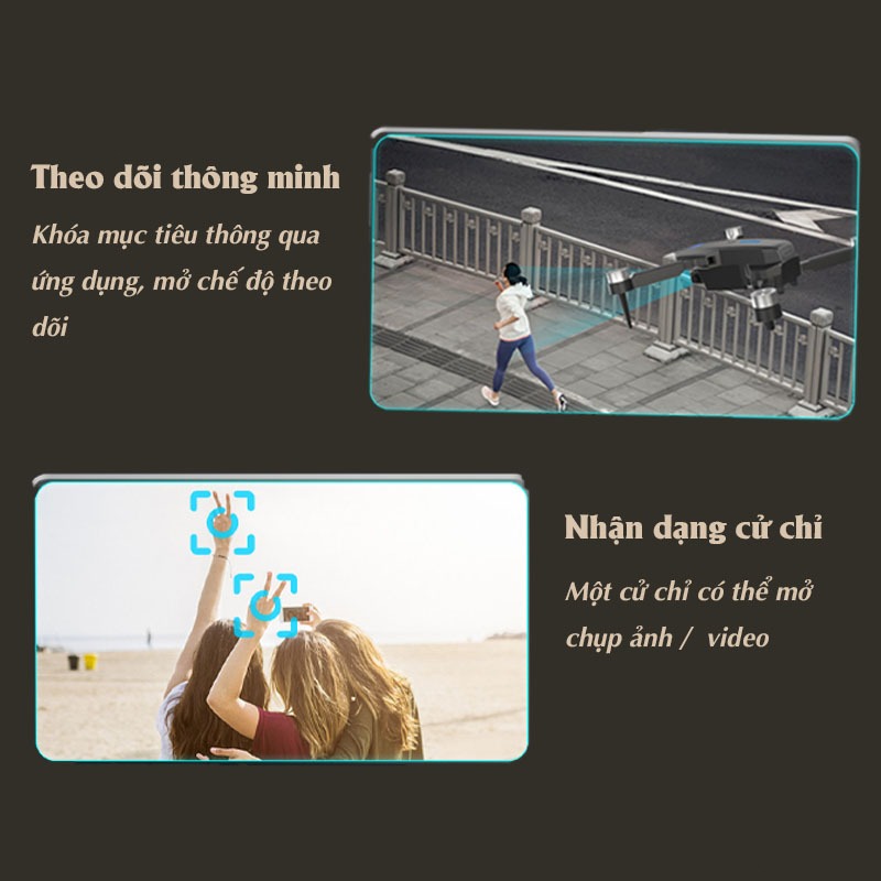 Flycam E88 max, play cam động cơ không chổi than camera kép full HD, máy bay điều khiển từ xa, flycam mini cao cấp | BigBuy360 - bigbuy360.vn