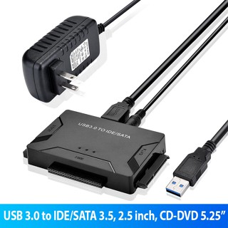 Bộ cáp USB 3.0 ra IDE 2.5inch + IDE 3.5inch + Sata cho ổ đĩa DVD máy bàn, ổ cứng máy tính HDD SSD đời mới cũ
