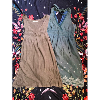 2HAND- ĐẦM VÁY NGẮN KIỂU DÁNG CỘC TAY DÁNG XOÈ BABYDOLL CHẤT MONGTEGHI MỎNG & CHẤT XÔ PHỐI REN STYLE VINTAGE BOHO FAIRY