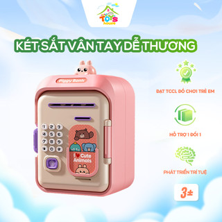 Két sắt mini đồ chơi hình thú TOYSHOP dễ thương có khoá vân tay mã số sinh động cho bé