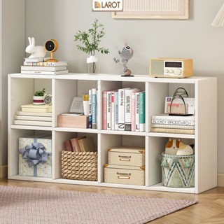 Kệ sách gỗ để sàn kệ tổ ong 8 ô đa tầng kệ sách để cạnh bàn làm việc decor phòng thương hiệu Larot - GA22.01