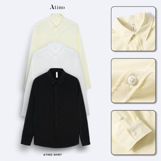 Áo Sơ Mi Dài Tay Cam ATINO Vải Polyester Form Regular L.3.4461