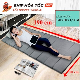Nệm ngủ văn phòng gấp gọn kích thước rộng 80 cm dài 190 cm dày 1,5 cm