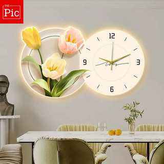 Tranh đồng hồ đèn led, tranh đồng hồ decor đèn led 2 trong 1, Tranh đồng hồ treo phòng khách/phòng ngủ/bàn làm việc