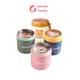 Bình ủ cháo, giữ nhiệt lõi inox 304 TEDEMEI dùng mang cháo ra ngoài cho bé hoặc cơm văn phòng