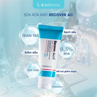 Sữa rửa mặt cho da dầu mụn labonita recover acne foam cleanser 100ml - tv88