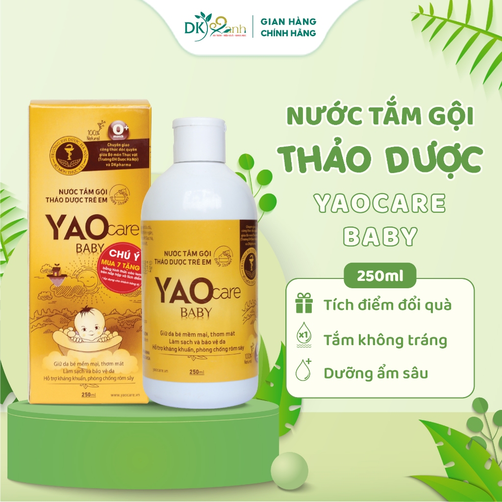 Nước tắm bé thảo dược Yaocare Baby 250ml/chai - DK Pharma